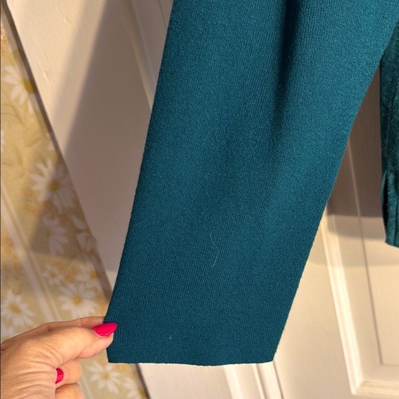 EUC Jones New York Teal Blazer Real Suede Body with Sweater Arms and Collar - Picture 7 of 11